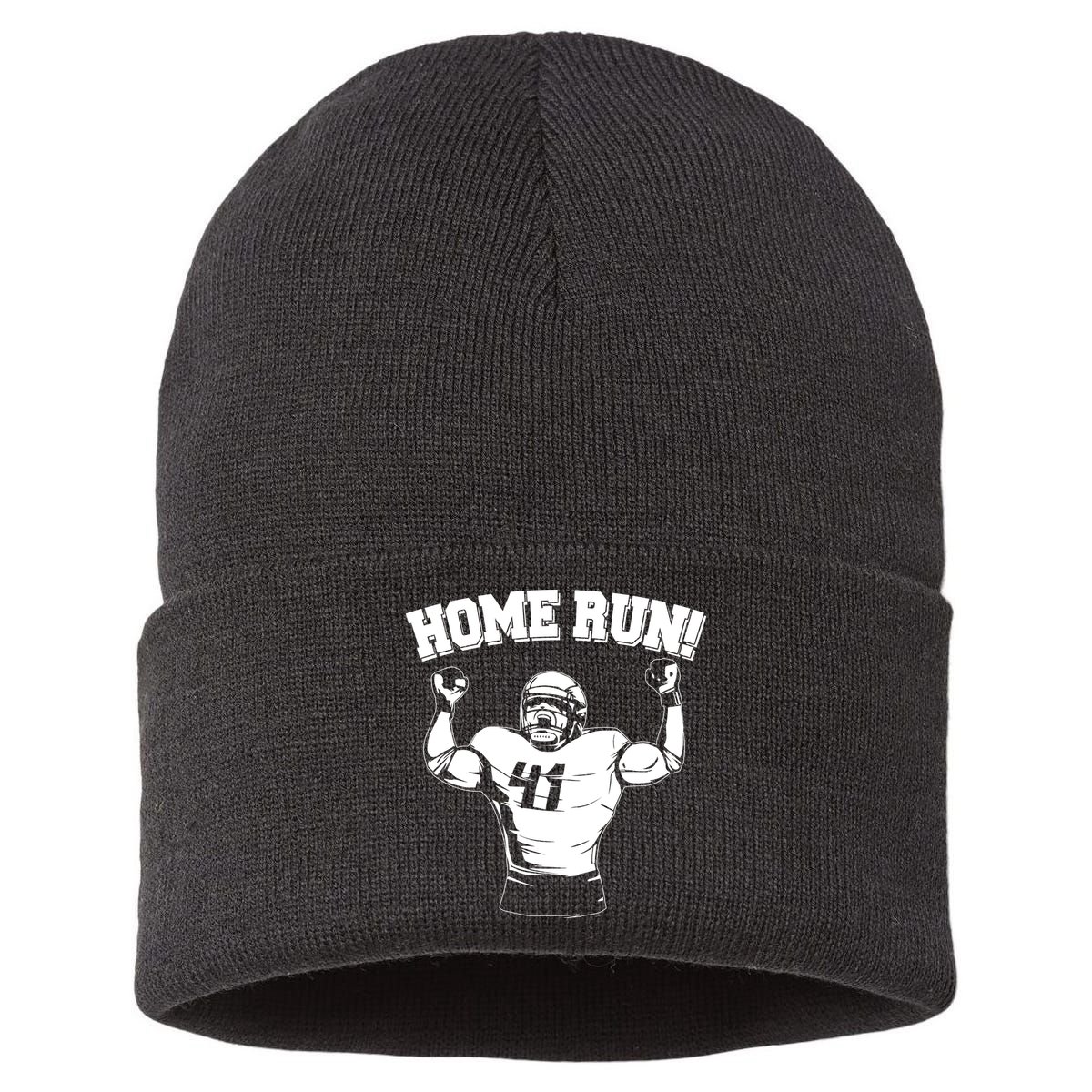 Funny Football Player Home Run Sustainable Knit Beanie