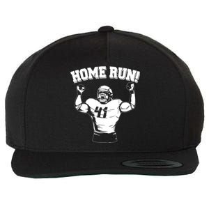 Funny Football Player Home Run Wool Snapback Cap