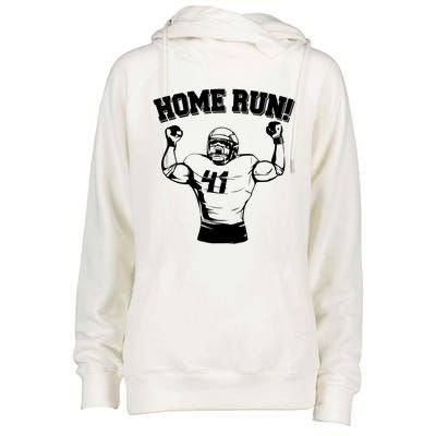 Funny Football Player Home Run Womens Funnel Neck Pullover Hood