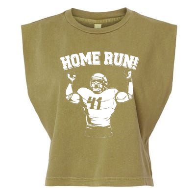 Funny Football Player Home Run Garment-Dyed Women's Muscle Tee