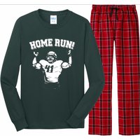 Funny Football Player Home Run Long Sleeve Pajama Set