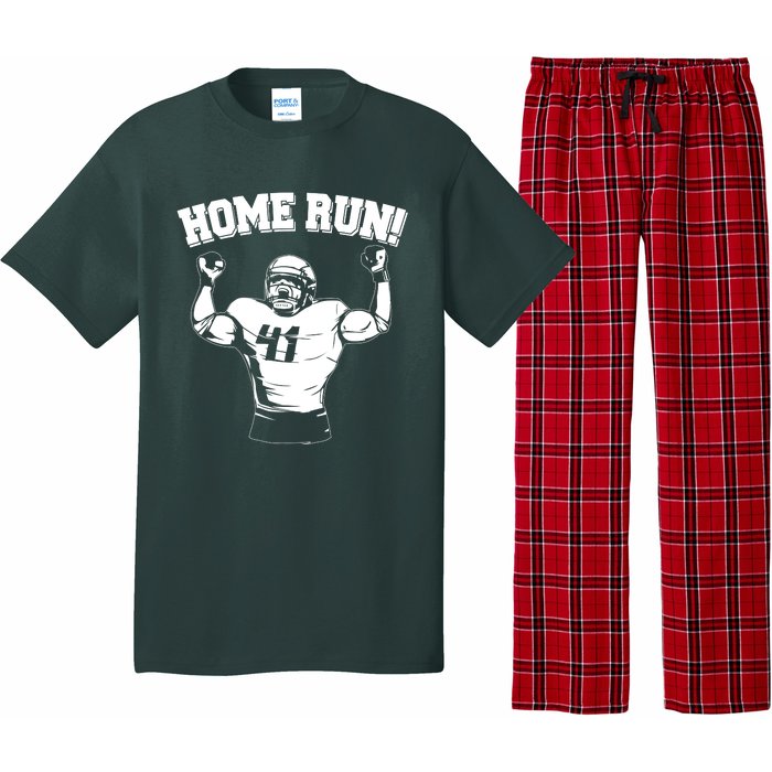 Funny Football Player Home Run Pajama Set