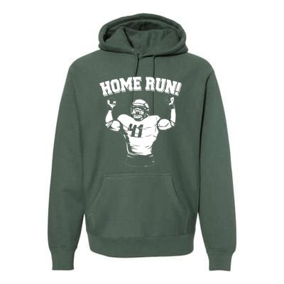 Funny Football Player Home Run Premium Hoodie