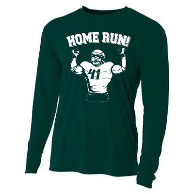 Funny Football Player Home Run Cooling Performance Long Sleeve Crew