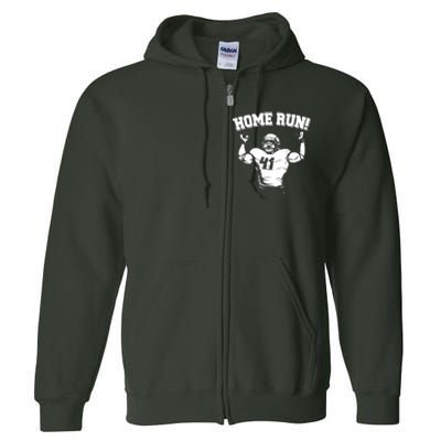 Funny Football Player Home Run Full Zip Hoodie