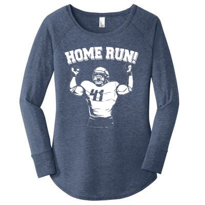 Funny Football Player Home Run Women's Perfect Tri Tunic Long Sleeve Shirt