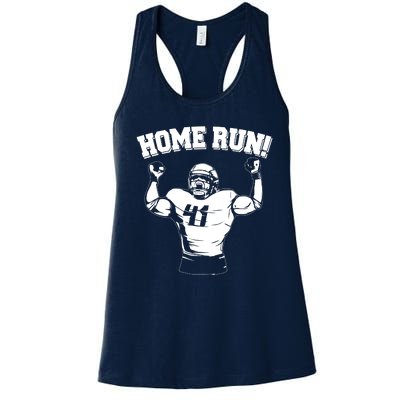 Funny Football Player Home Run Women's Racerback Tank