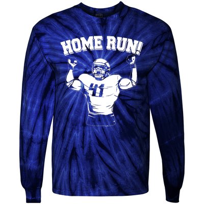 Funny Football Player Home Run Tie-Dye Long Sleeve Shirt