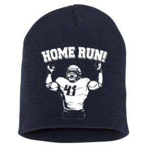 Funny Football Player Home Run Short Acrylic Beanie