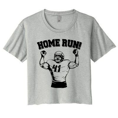 Funny Football Player Home Run Women's Crop Top Tee