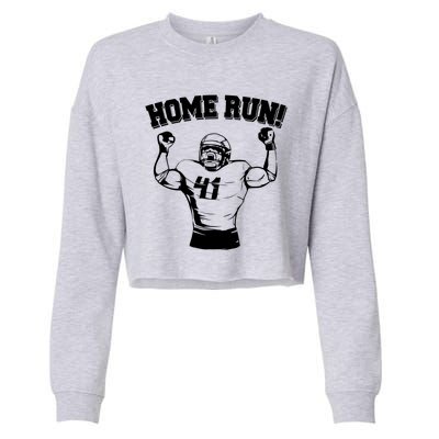 Funny Football Player Home Run Cropped Pullover Crew