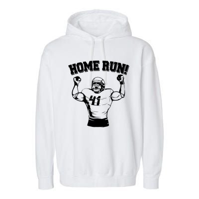 Funny Football Player Home Run Garment-Dyed Fleece Hoodie