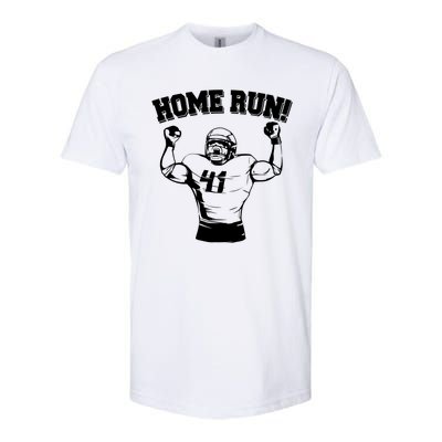 Funny Football Player Home Run Softstyle CVC T-Shirt