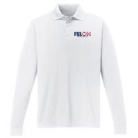 Felon For President 2024 Performance Long Sleeve Polo