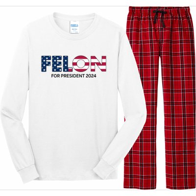 Felon For President 2024 Long Sleeve Pajama Set