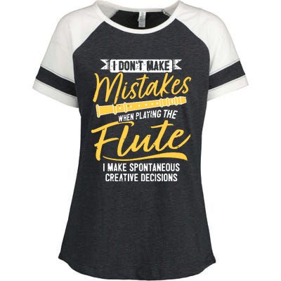 Funny Flute Player Saying Flutist I Creative Decisions Enza Ladies Jersey Colorblock Tee