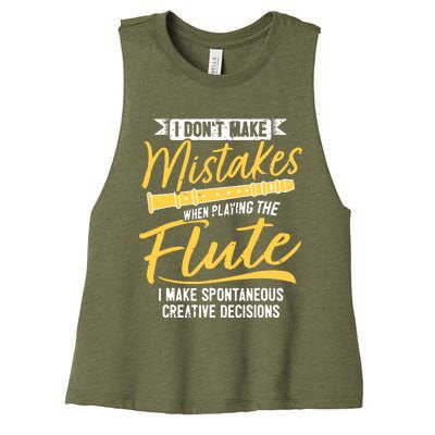 Funny Flute Player Saying Flutist I Creative Decisions Women's Racerback Cropped Tank