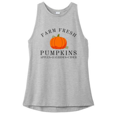 Farm Fresh Pumpkins Apples Hayrides Cider Thanksgiving Fall Ladies PosiCharge Tri-Blend Wicking Tank