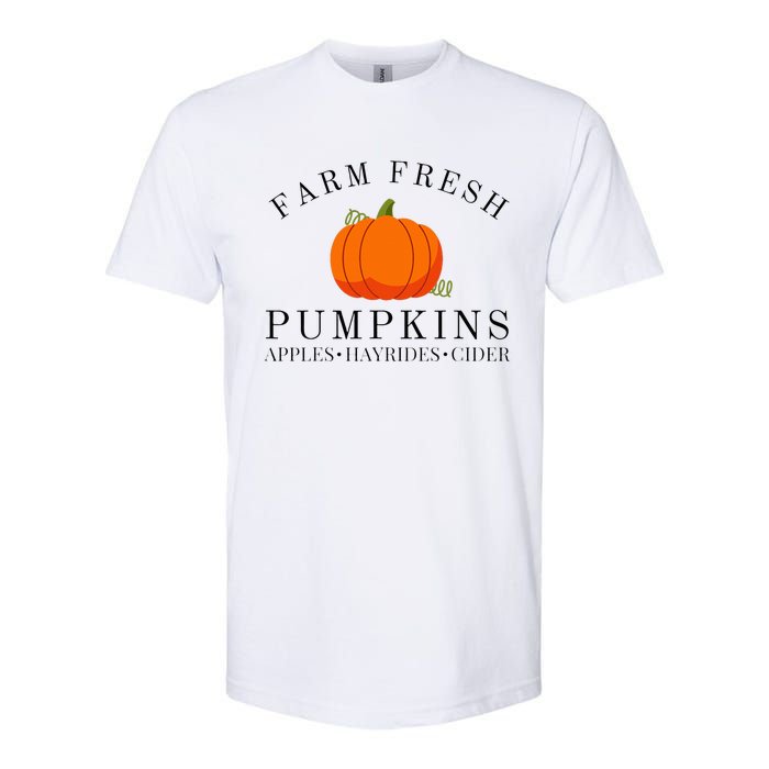 Farm Fresh Pumpkins Apples Hayrides Cider Thanksgiving Fall Softstyle CVC T-Shirt