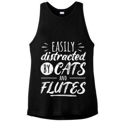 Funny Flute Player Saying Cat Owner I Cats And Flutes Ladies PosiCharge Tri-Blend Wicking Tank