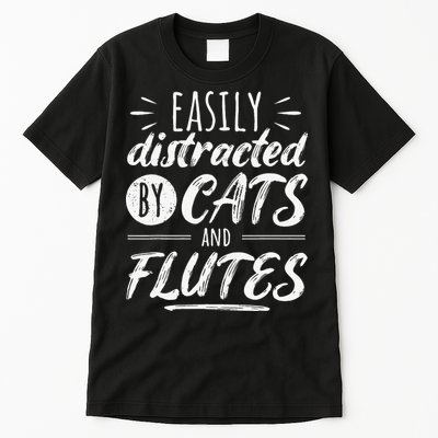 Funny Flute Player Saying Cat Owner I Cats And Flutes Tall T-Shirt