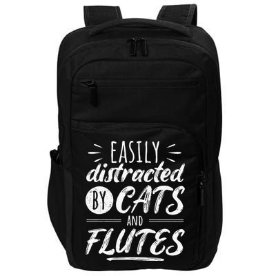Funny Flute Player Saying Cat Owner I Cats And Flutes Impact Tech Backpack