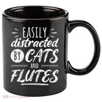 Funny Flute Player Saying Cat Owner I Cats And Flutes 11oz C Handle Ceramic Mug