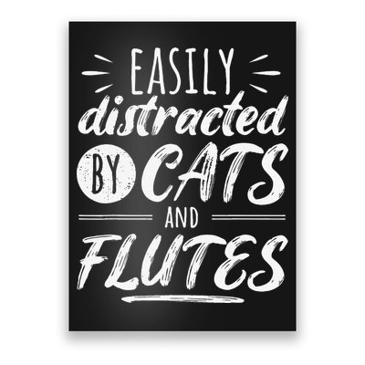 Funny Flute Player Saying Cat Owner I Cats And Flutes Poster
