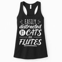 Funny Flute Player Saying Cat Owner I Cats And Flutes Womens Tank Top