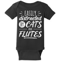 Funny Flute Player Saying Cat Owner I Cats And Flutes Baby Bodysuit