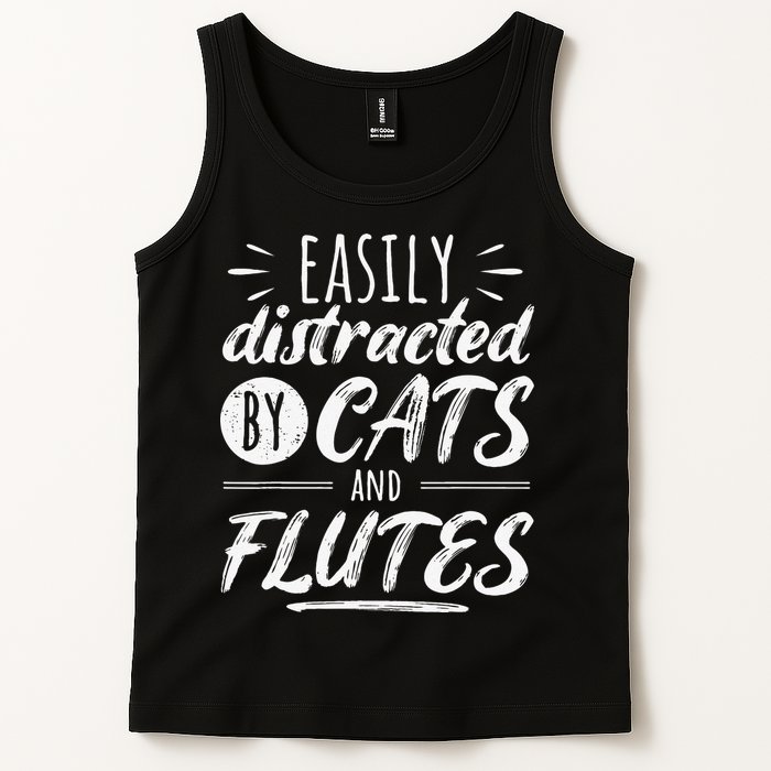 Funny Flute Player Saying Cat Owner I Cats And Flutes Tank Top