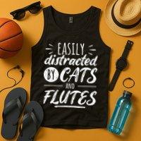 Funny Flute Player Saying Cat Owner I Cats And Flutes Tank Top