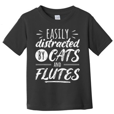 Funny Flute Player Saying Cat Owner I Cats And Flutes Toddler T-Shirt