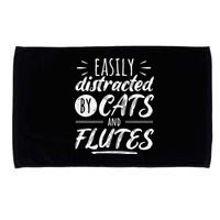 Funny Flute Player Saying Cat Owner I Cats And Flutes Microfiber Hand Towel