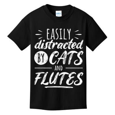 Funny Flute Player Saying Cat Owner I Cats And Flutes Kids T-Shirt