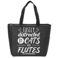 Funny Flute Player Saying Cat Owner I Cats And Flutes Zip Tote Bag