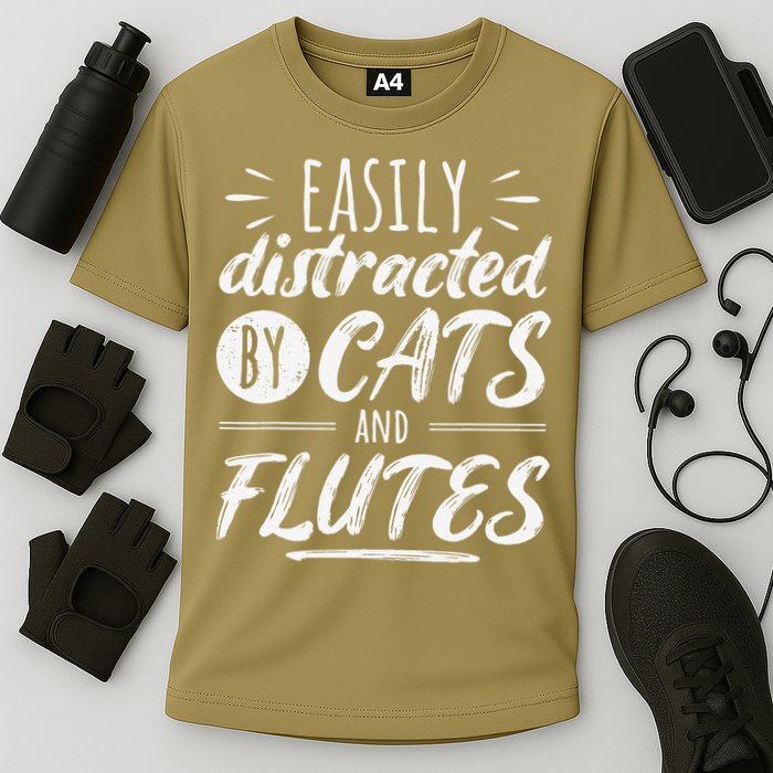 Funny Flute Player Saying Cat Owner I Cats And Flutes Performance Shirt