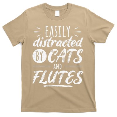 Funny Flute Player Saying Cat Owner I Cats And Flutes T-Shirt