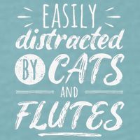 Funny Flute Player Saying Cat Owner I Cats And Flutes Sueded Cloud Jersey T-Shirt