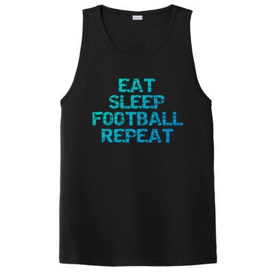 Funny Football Player Gift Eat Sleep Football Repeat Gift PosiCharge Competitor Tank