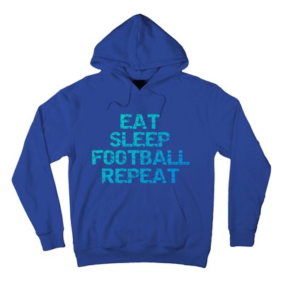 Funny Football Player Gift Eat Sleep Football Repeat Gift Hoodie