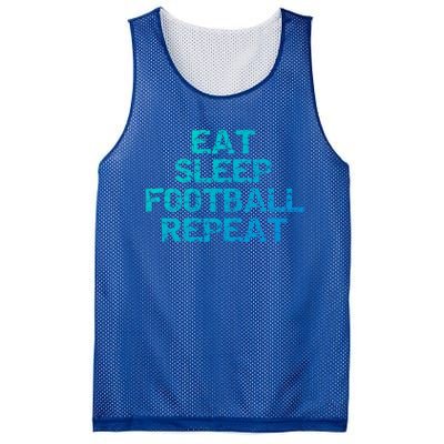 Funny Football Player Gift Eat Sleep Football Repeat Gift Mesh Reversible Basketball Jersey Tank