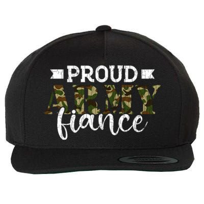 Fiancee Funny Proud Army Fiance Graphic Funny Gift Wool Snapback Cap