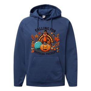 Falling For Physical Therapy Pt Pumpkin Fall Thanksgiving Performance Fleece Hoodie