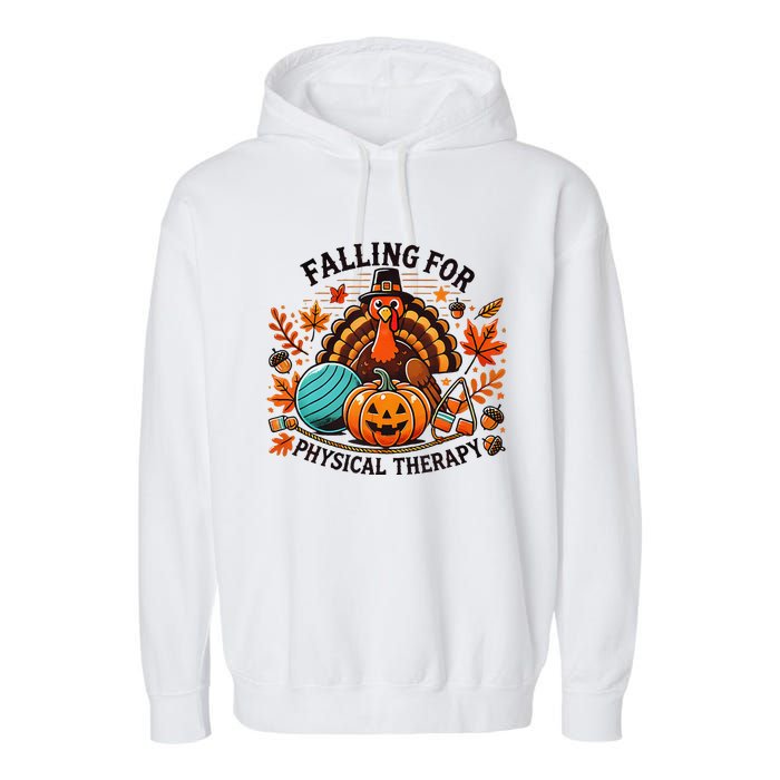 Falling For Physical Therapy Pt Pumpkin Fall Thanksgiving Garment-Dyed Fleece Hoodie