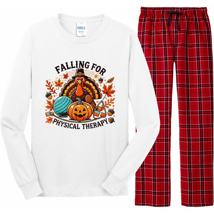 Falling For Physical Therapy Pt Pumpkin Fall Thanksgiving Long Sleeve Pajama Set