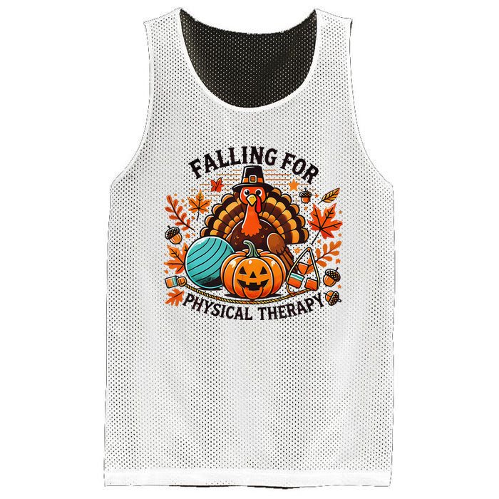 Falling For Physical Therapy Pt Pumpkin Fall Thanksgiving Mesh Reversible Basketball Jersey Tank