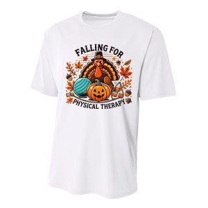 Falling For Physical Therapy Pt Pumpkin Fall Thanksgiving Performance Sprint T-Shirt