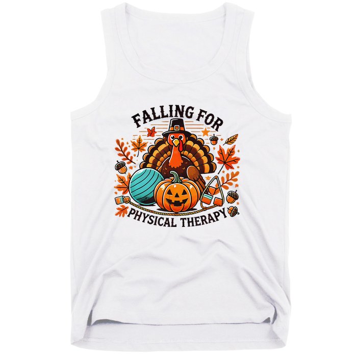 Falling For Physical Therapy Pt Pumpkin Fall Thanksgiving Tank Top