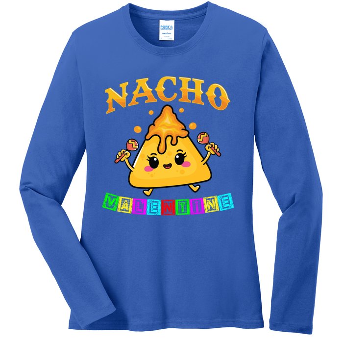 Funny Food Pun Mexican Food Cheese Nacho Valentine Gift Ladies Long Sleeve Shirt